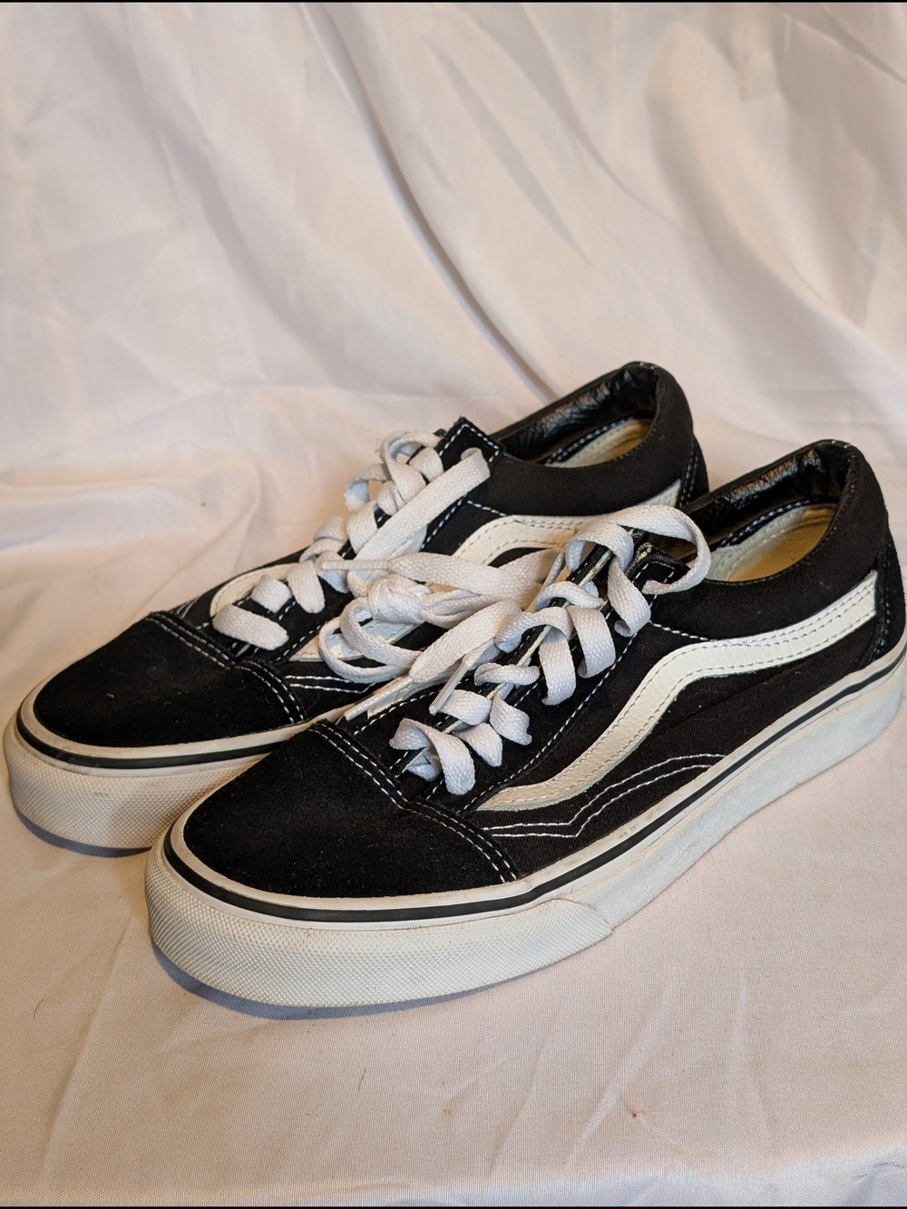 Vans Black and White Low-Top Skate Sneakers